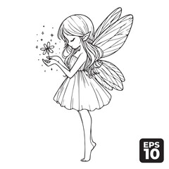 cute fairy hand drawing Vectors