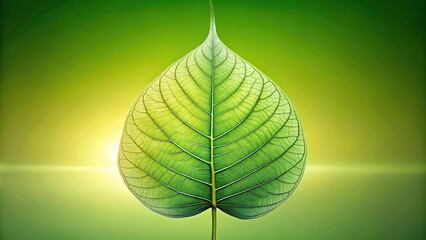 Abstract bodhi leaf in modern background with wide-angle view