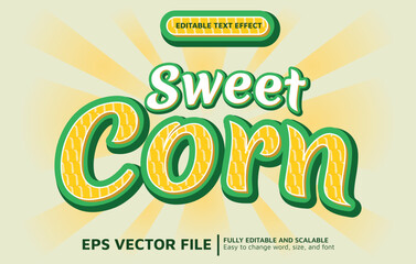 Editable Text Effect with Sweet Corn Style