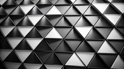 Fototapeta premium Abstract black and white triangle pattern in extreme close-up