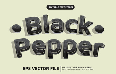 Editable Text Effect with Black Pepper Style