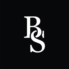 BS letter logo concept isolated on white background. SB Logo