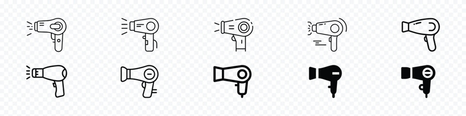 blow dryer icon. Hair Dryer icon, Hair dryer linear icon. Drying and styling hair. Hand-held electric blower. Hair Dryer Icon Ideal for Hair Care and Styling Tools
