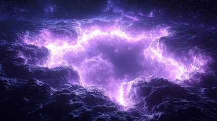 Fototapeta premium Abstract Purple Glowing Nebula In Space