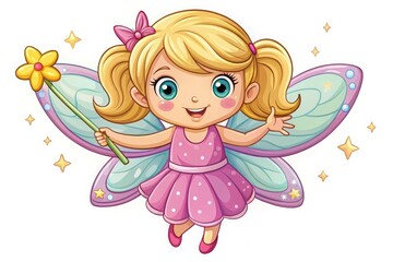 Beautiful fairy cartoon character sticker