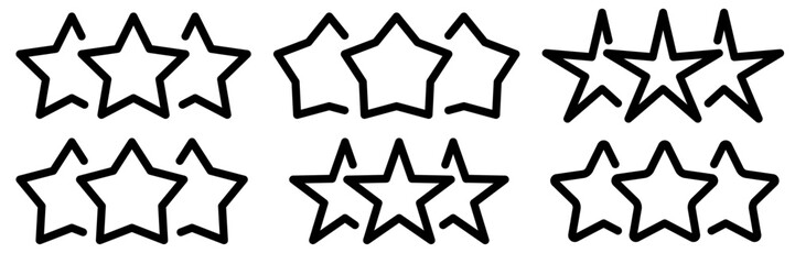 Set rating stars icon badges with hand. Feedback customers. Rank, level of satisfaction rating. Five stars customer product rating review. 5 star rating icon. Vector illustration.