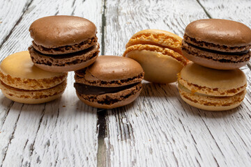 macaroons on a wooden table