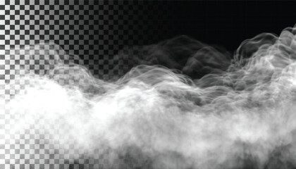 PSD Fog or smoke isolated transparent background. White cloudiness, mist, smog, dust, vapor PNG 09