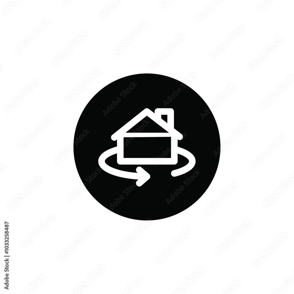 Poster 360 degree house icon web design in vector