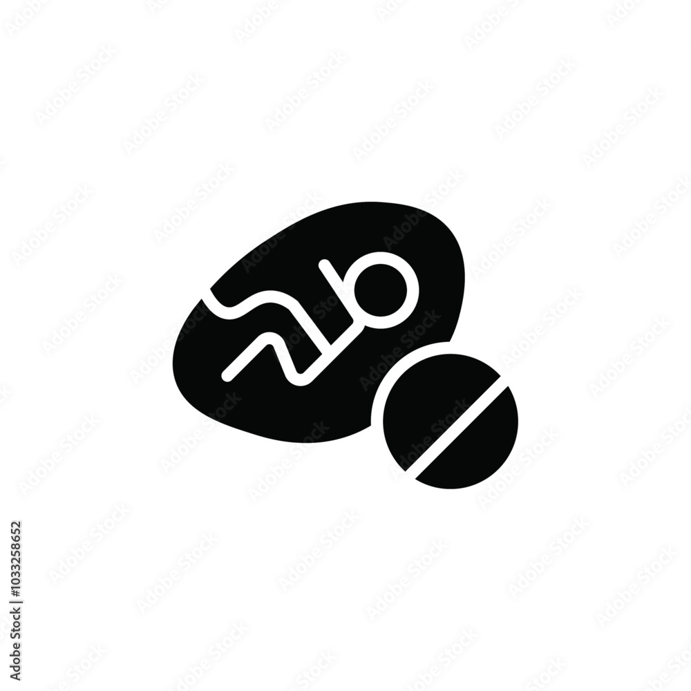 Poster Abortion of fetus icon web design in vector