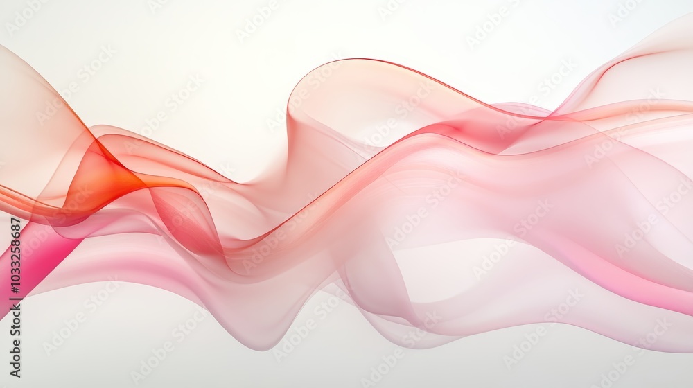 Aufkleber a flowing abstract design featuring soft pink and red waves on a light background, creating a sense 