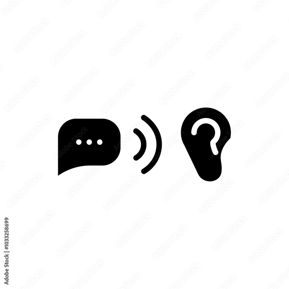 Aufkleber active listening icon web design in vector