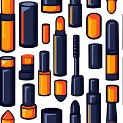 Obraz premium Flat style seamless mascara pattern, isolated on white background.