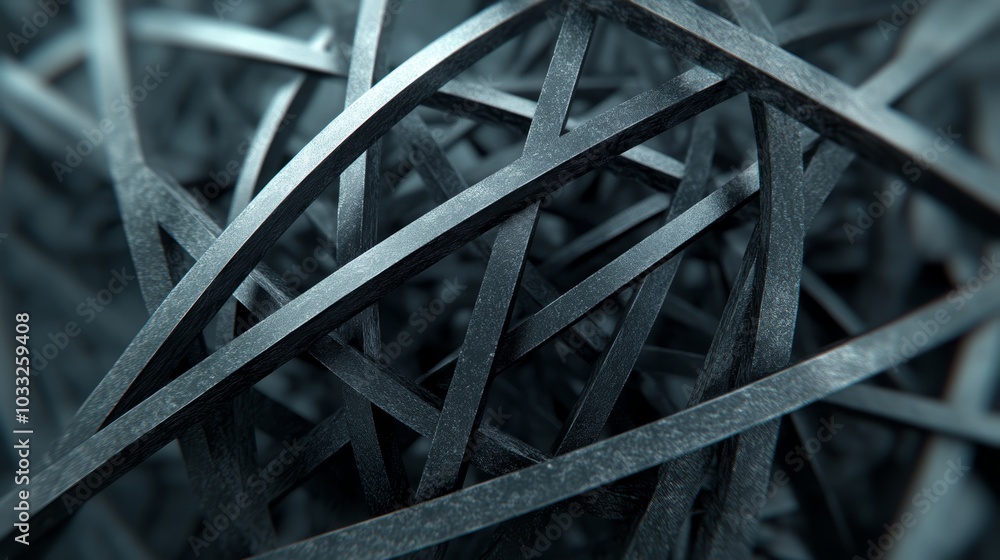 Poster an abstract close-up of dark tangled lines creates a textured, intricate pattern, showcasing depth a