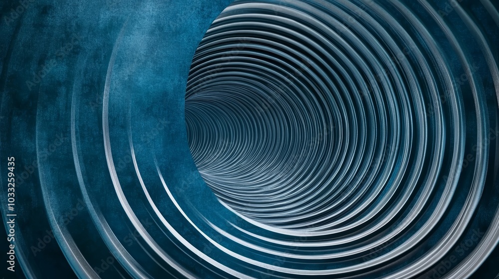 Poster a close-up view of a textured, circular tunnel or pipe, showcasing rippled walls and a deep, expansi