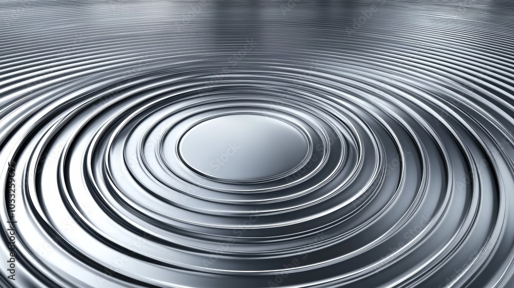 Poster a circular pattern of rippling water, creating concentric waves reflecting light, depicting the beau