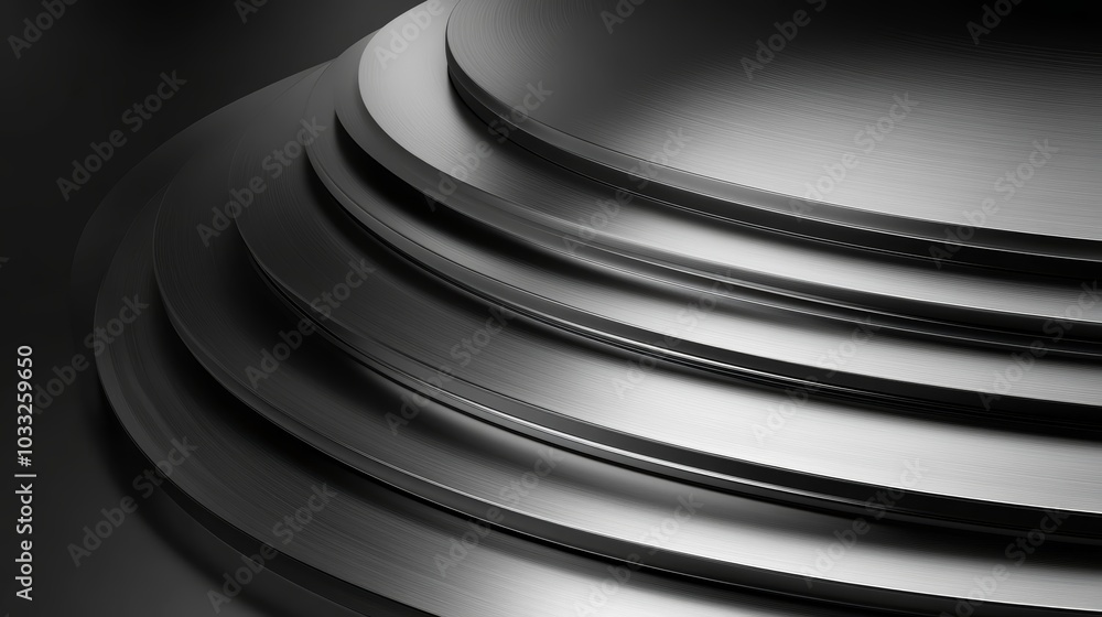Poster the image features a series of smooth, layered black surfaces, creating a sense of depth and dimensi
