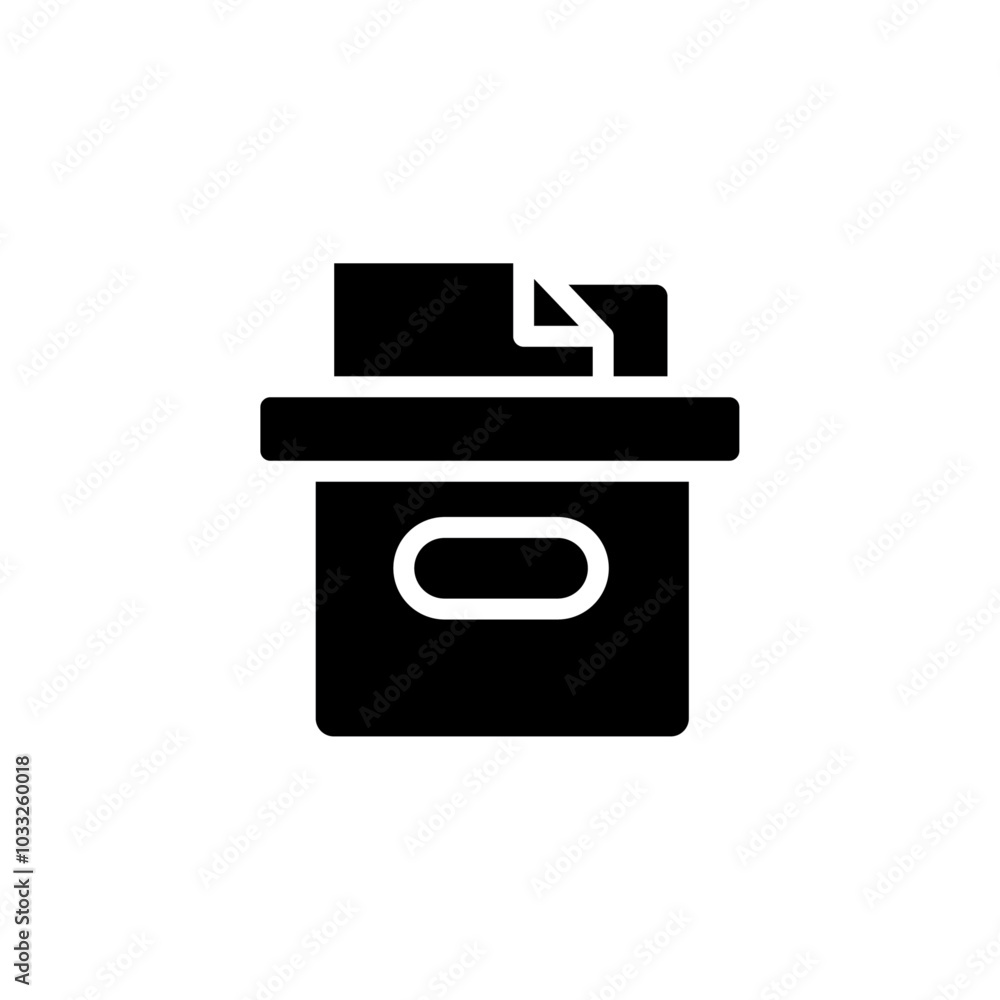Poster Archival box with documents icon web design in vector