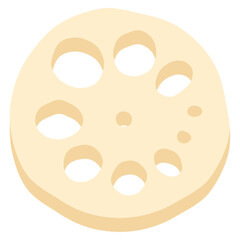 スライスした蓮根のイラスト
