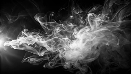 Obraz premium Abstract black smoke background with light effect