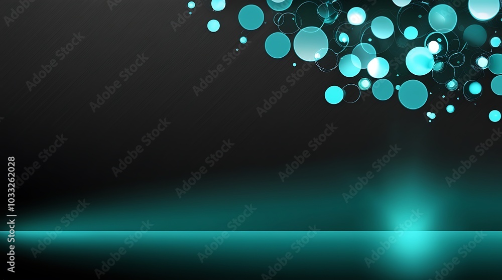 Poster abstract digital artwork background featuring a cluster of overlapping circles in varying shades of 