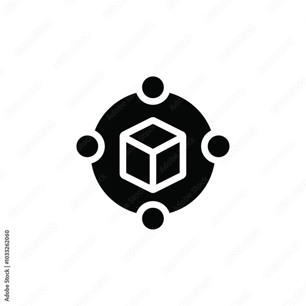 Poster Blockchain technology icon web design in vector