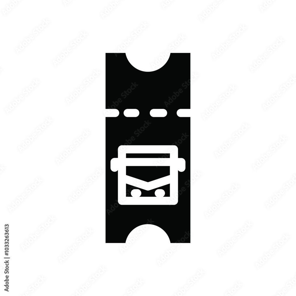 Poster bus ticket icon web design in vector