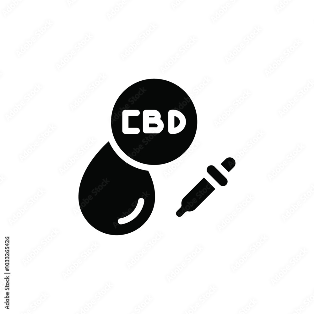 Aufkleber cbd oil drop icon web design in vector