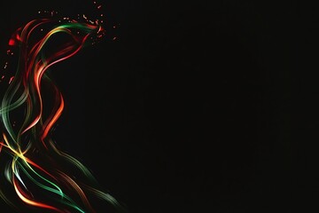 Abstract Colorful Lines on Black Background - Digital Art