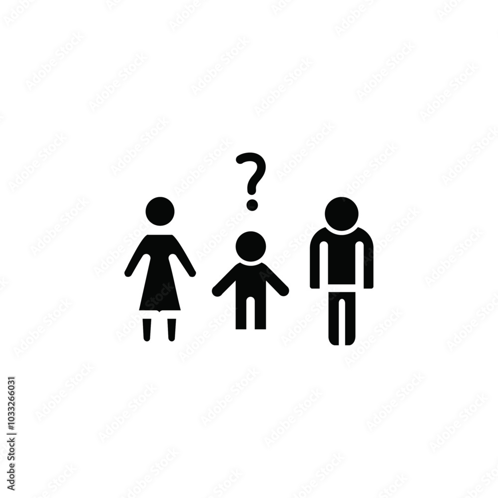 Poster child custody icon web design in vector