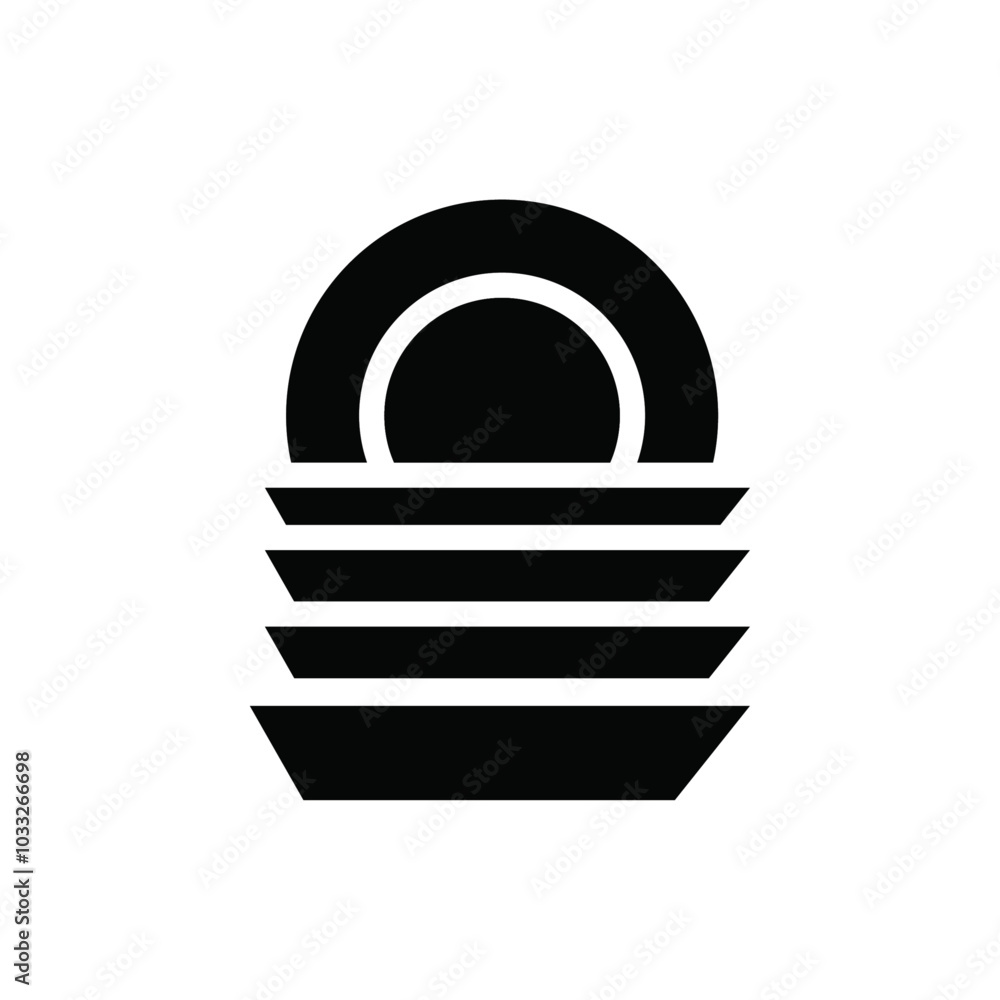 Aufkleber Clean stack plates icon web design in vector