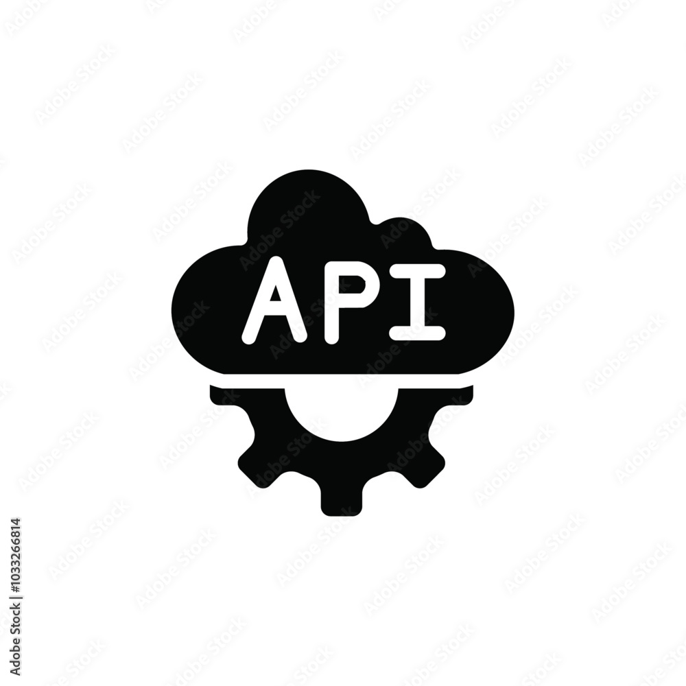 Poster Cloud API icon web design in vector