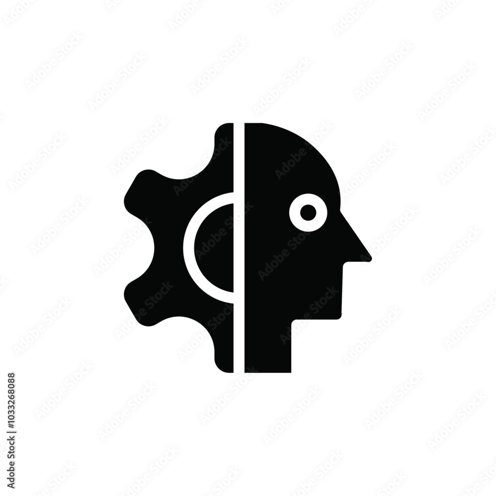 Poster Cyborg icon web design in vector