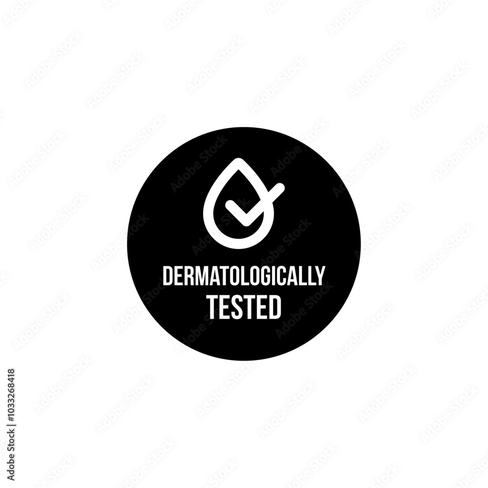 Poster dermatologically tested icon web design in vector