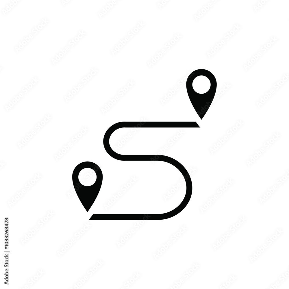 Aufkleber Destination distancing icon web design in vector