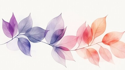 Translucent Leaves in Shades of Purple and Pink