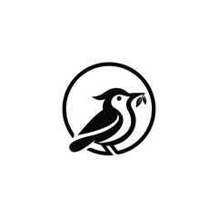 Kingfisher bird. Simple modern logo, icon, sign. Isolated vector illustration. Black