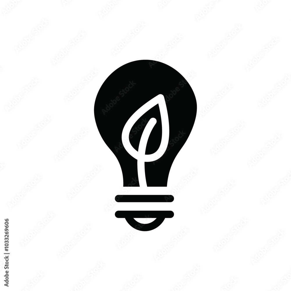 Poster eco light bulb icon web design in vector