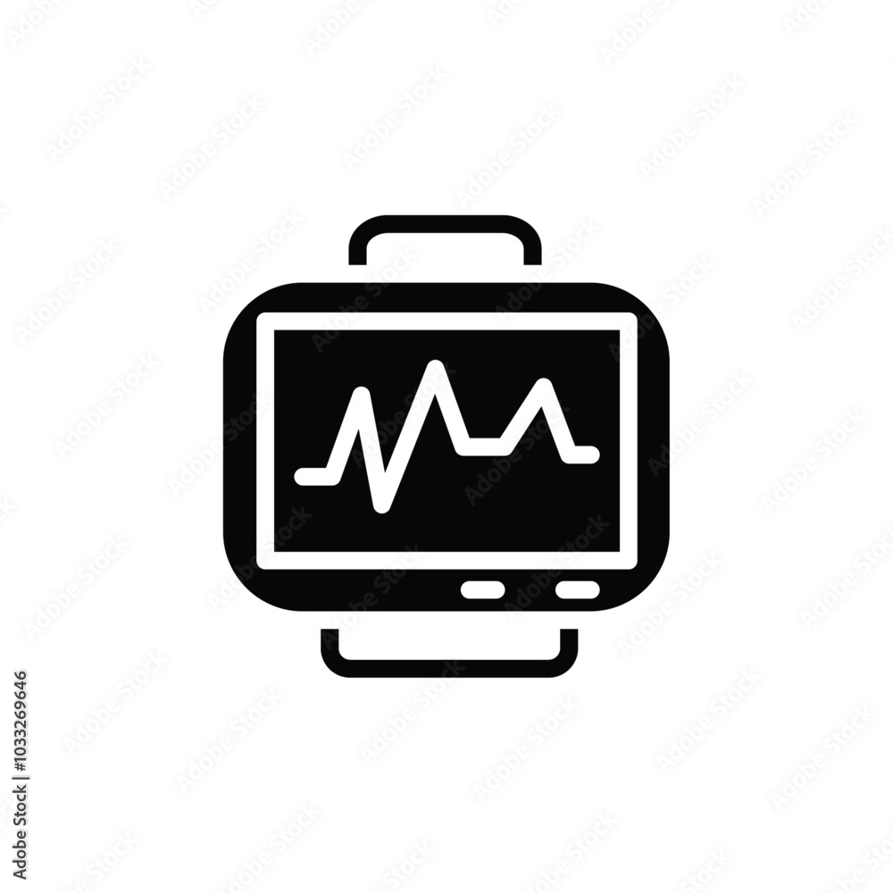 Poster ecg monitor icon web design in vector