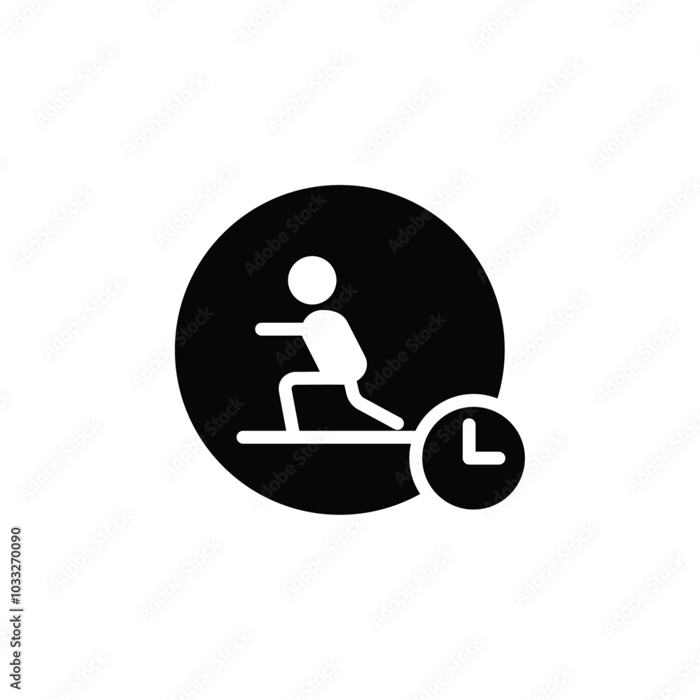 Aufkleber exercise time icon web design in vector