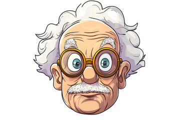 Science cartoon face white background