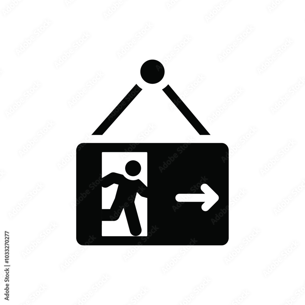 Poster Emergency exit icon web design in vector