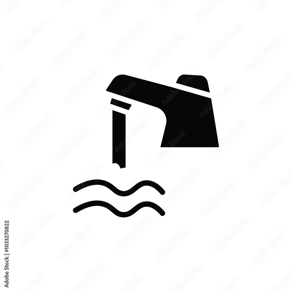 Poster faucet tap water icon web design in vector