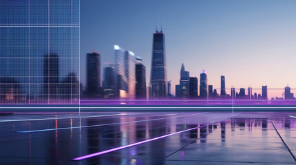 Obraz premium city skyline at night