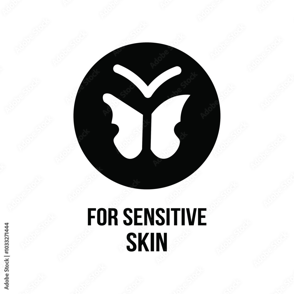Poster for sensitive skin icon web design in vector