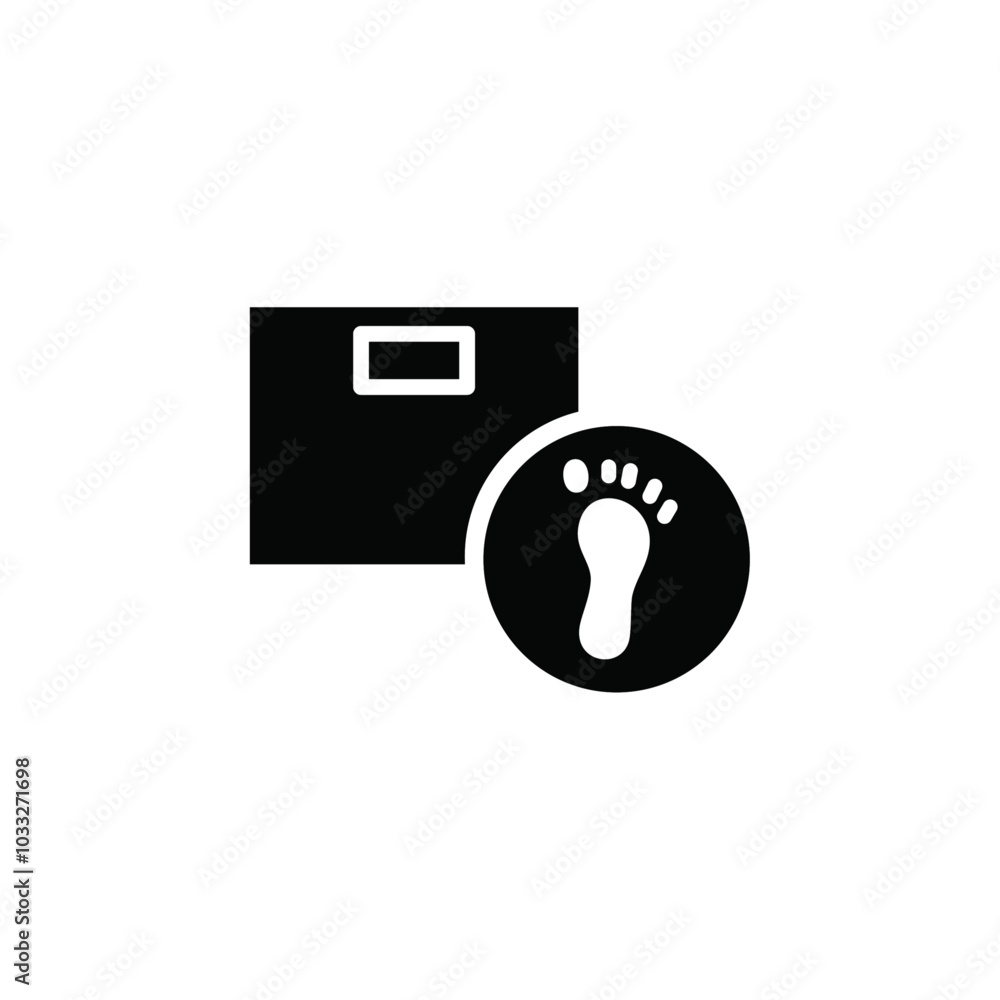 Aufkleber Footprint on weight scale icon web design in vector