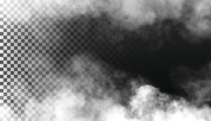 PSD Fog or smoke isolated transparent background. White cloudiness, mist, smog, dust, vapor PNG 11