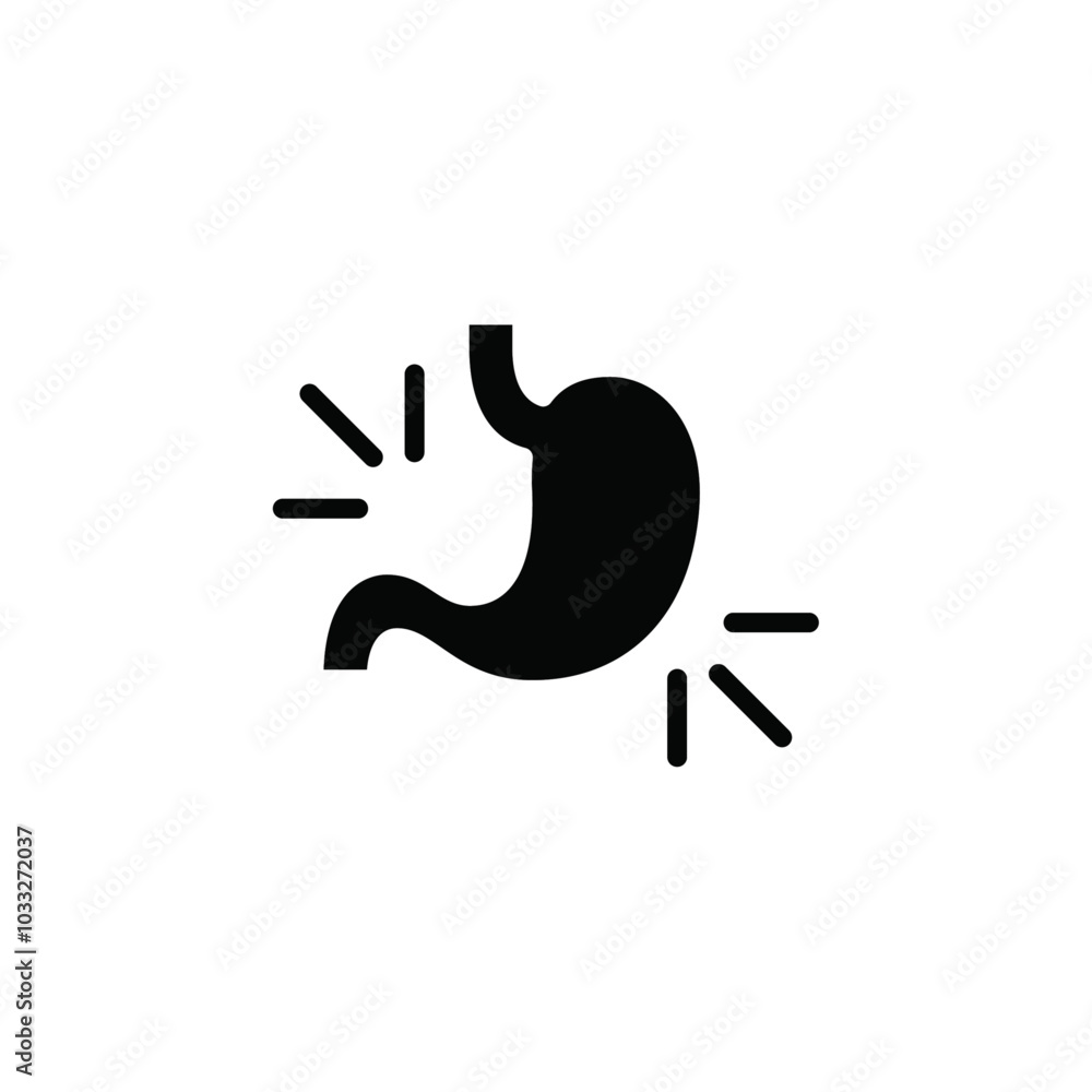 Poster gastritis icon web design in vector