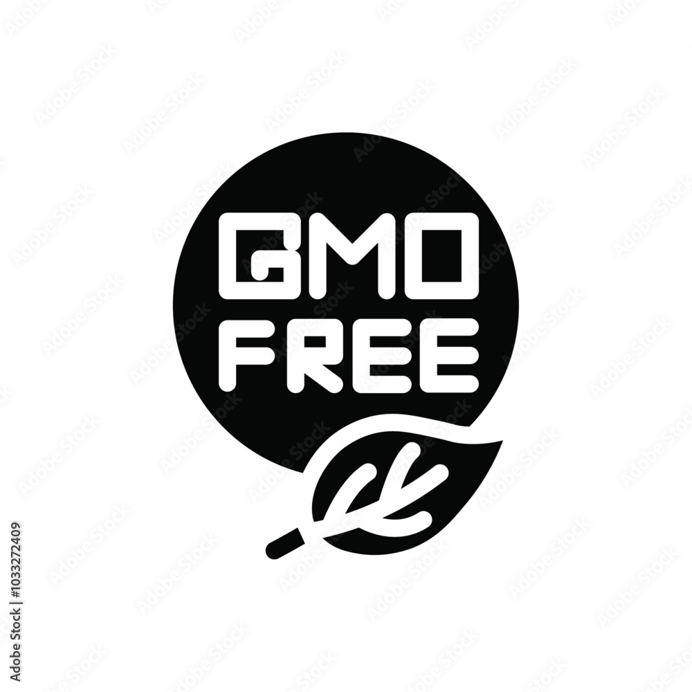 Poster gmo free icon web design in vector