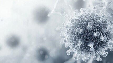 Three-dimensional of the gray Epstein-Barr virus with visible structural details
